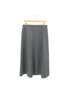 Talbots Heather Gray Lined Italian Wool A-Line Midi Skirt 12 Petite 12P